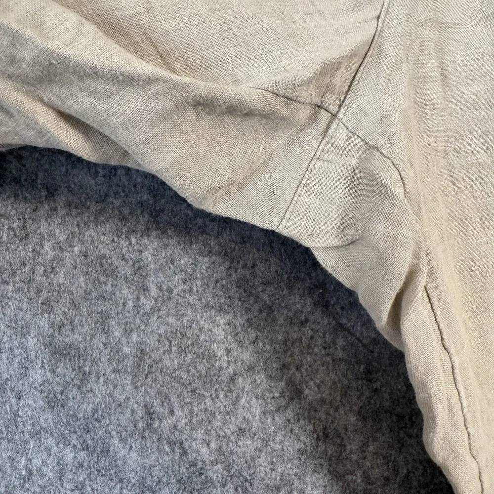 Rachel Roy Linen Cargo Pants Womens Large Moss Green Boho Lagenlook Minimalist